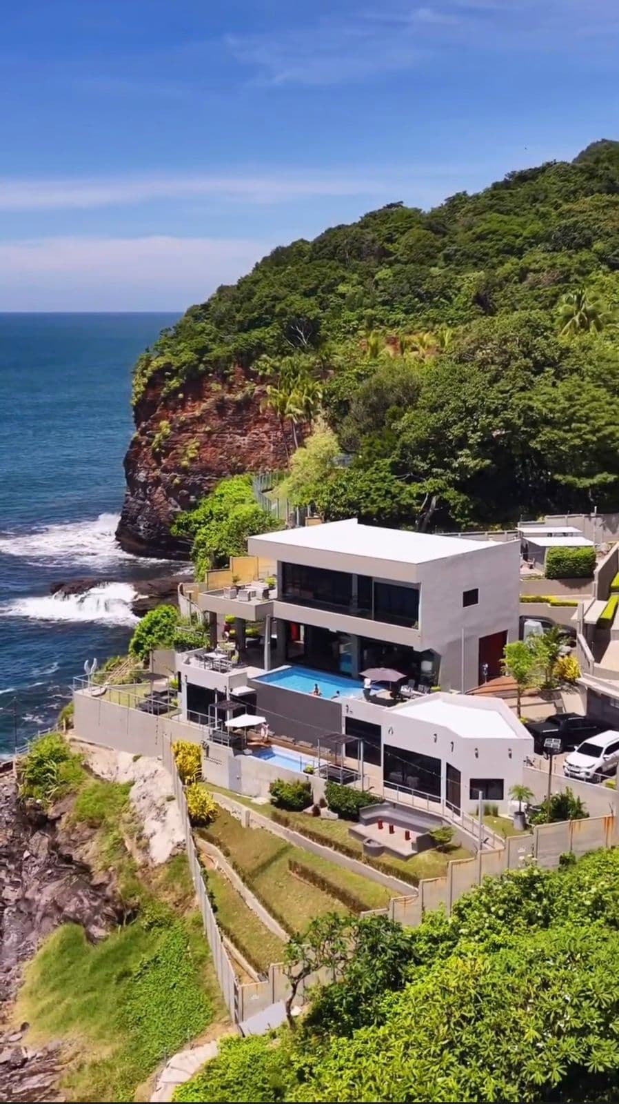 Aerial view of Alma de Mar beside the ocean